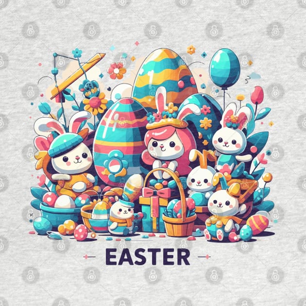 Cute Easter Bunny Gang and Family by rn-eshop